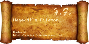 Hegedűs Filemon névjegykártya