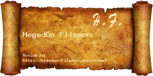 Hegedűs Filemon névjegykártya