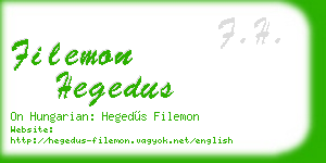 filemon hegedus business card